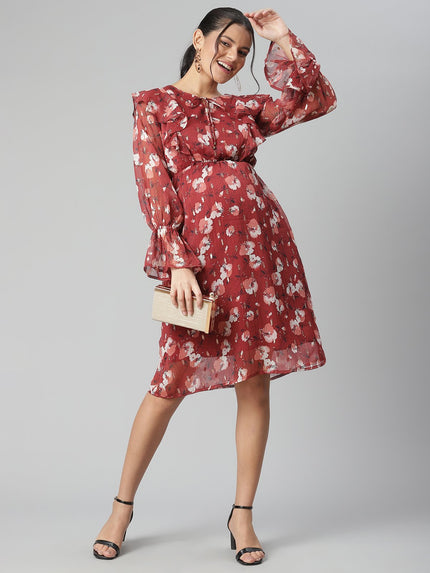 Maternity Empire Waist Lurex Dress
