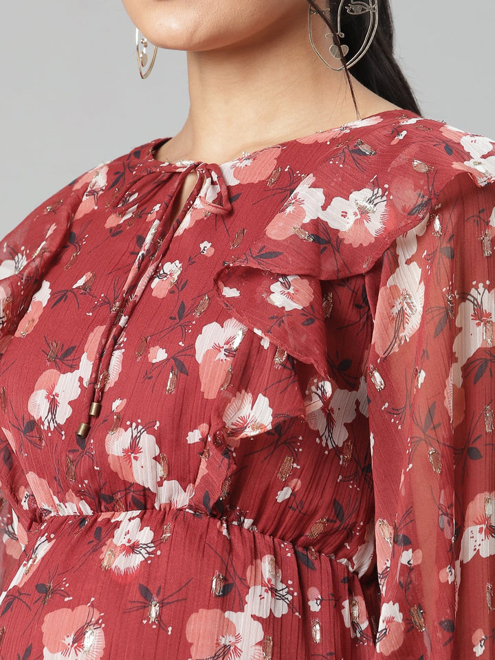 Maternity Empire Waist Lurex Dress