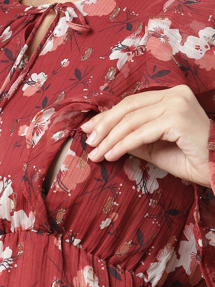 Maternity Empire Waist Lurex Dress