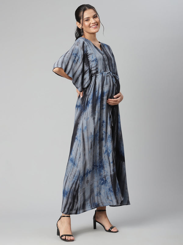 Tie-Dye Maternity Maxi Dress