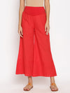 Maternity Cotton Palazzo Pants- Red