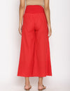 Maternity Cotton Palazzo Pants- Red