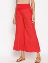 Maternity Cotton Palazzo Pants- Red