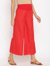 Maternity Cotton Palazzo Pants- Red