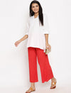 Maternity Cotton Palazzo Pants- Red