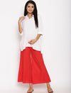 Maternity Cotton Palazzo Pants- Red
