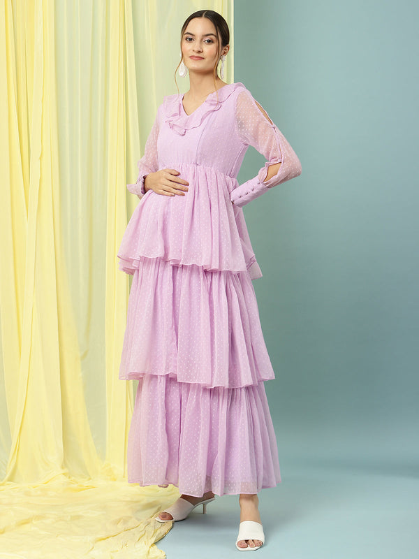 Maternity Tiered Maxi Dress