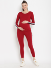 2pc. Maternity Activewear T-Shirt & Leggings Set- Maroon