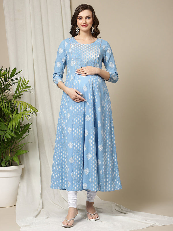 Large Pink Cotton Printed Maternity Feeding Kurti at Rs 350/piece in Jaipur