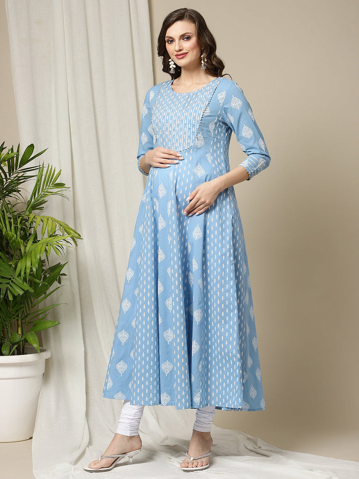 Maternity Anarkali Cotton Kurti