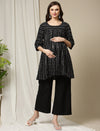 3pc. Maternity Black Pantsuit + Dupatta