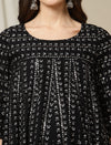 Maternity Black Embroidered Kurti
