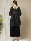 Maternity Black Embroidered Kurti