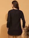 Maternity Cotton Linen Shirt- Black