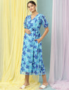 Maternity Blue Floral Dress