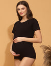 Maternity Bodysuit Top- Black