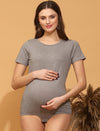 Maternity Bodysuit Top- Grey