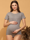 Maternity Bodysuit Top- Grey