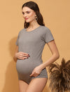Maternity Bodysuit Top- Grey