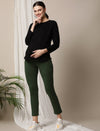 Straight-Leg Maternity Pants- Green