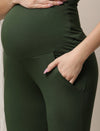 Straight-Leg Maternity Pants- Green