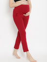 Red Maternity Casual Pants