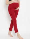 Red Maternity Casual Pants