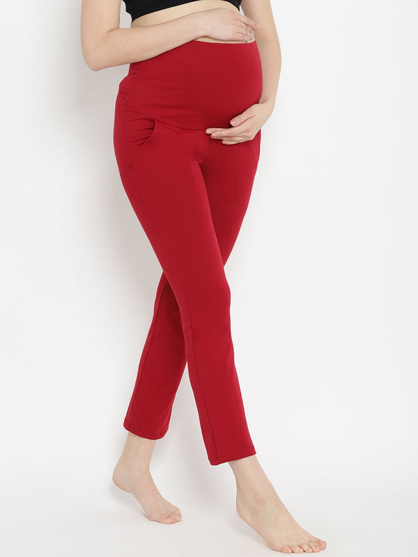 Red Maternity Casual Pants
