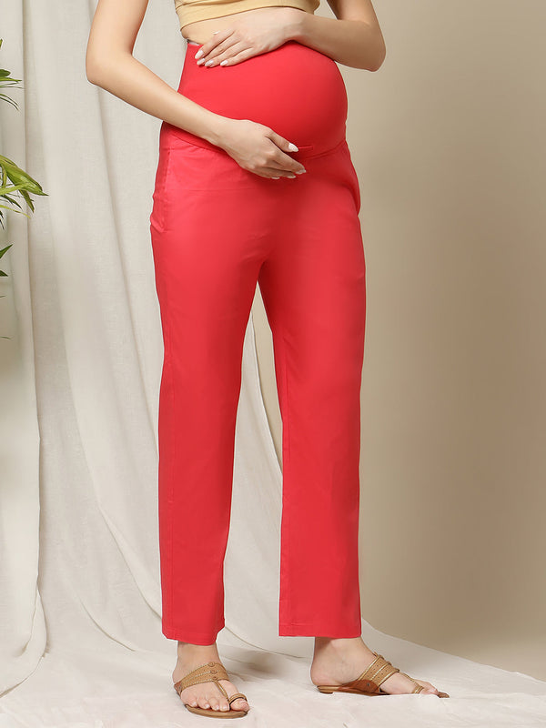 Red Plain Ladies Cigarette Pant at Rs 220/piece in Pune | ID: 20480312433