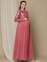 Sequin Pink Maternity Dress