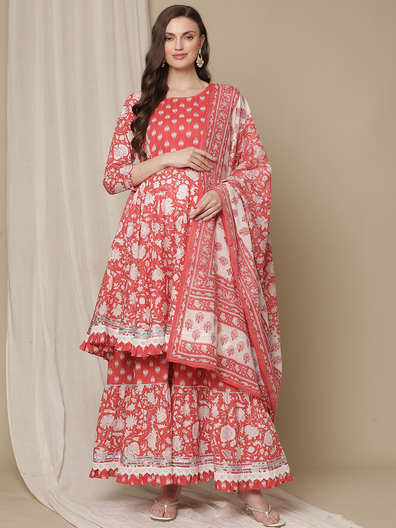 3pc. Maternity Kurti with Sharara Set