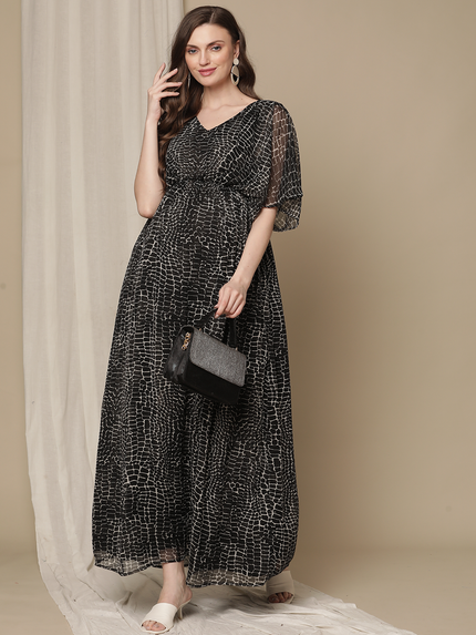 Black Maternity Maxi Dress