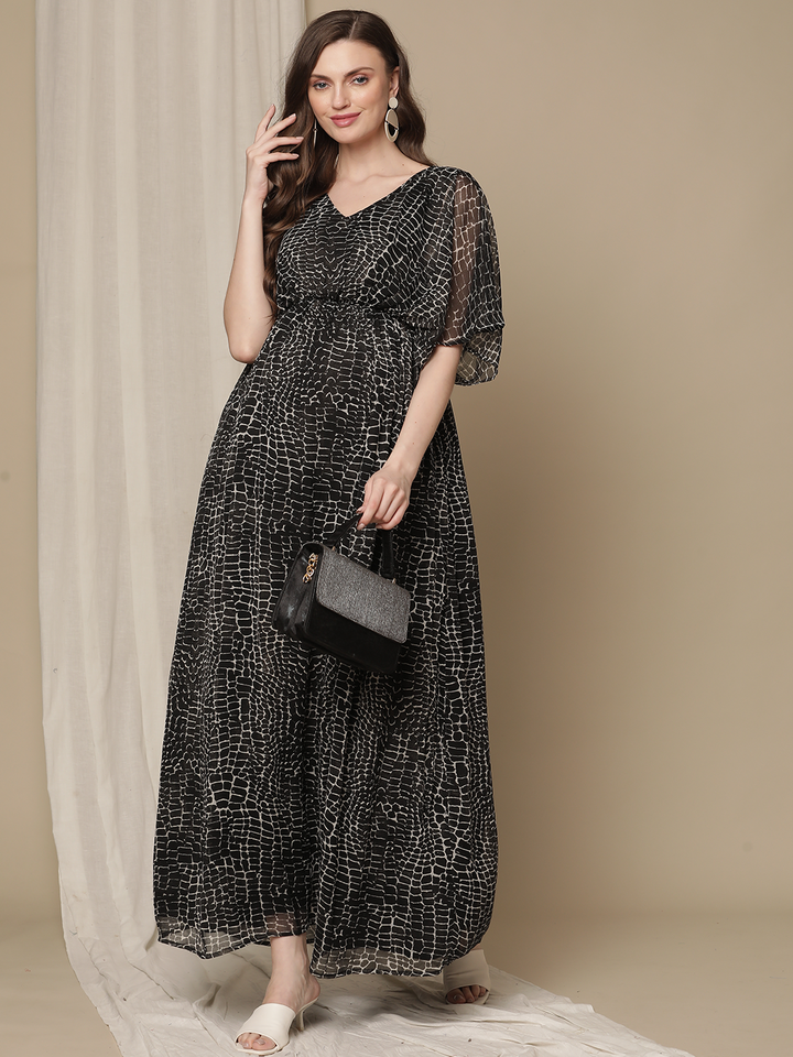 Black Maternity Maxi Dress