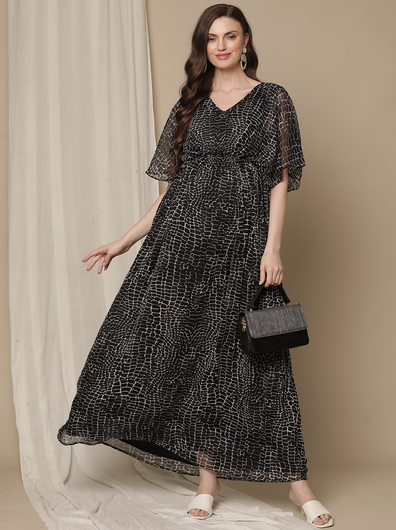 Black Maternity Maxi Dress