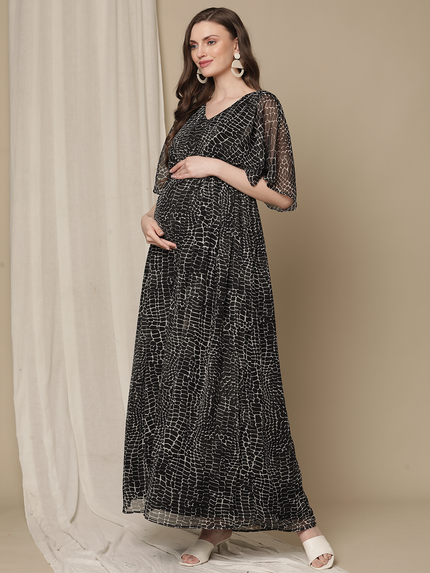 Black Maternity Maxi Dress