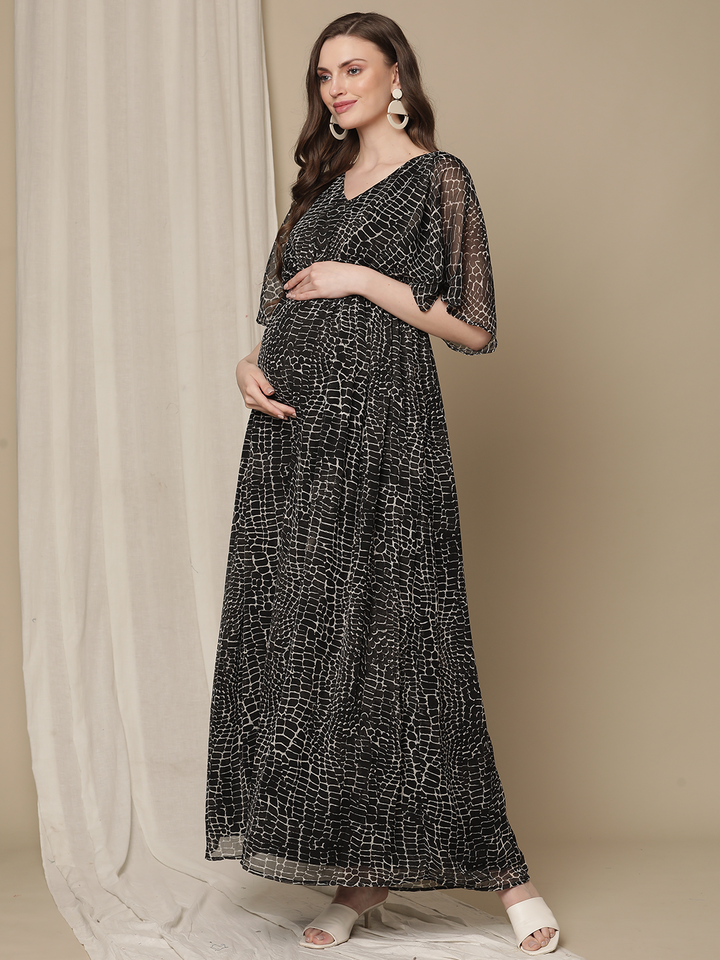 Black Maternity Maxi Dress