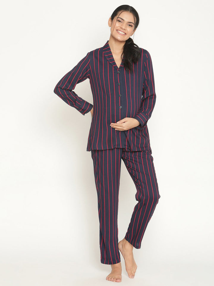2pc. Stripe Maternity Pajama Set