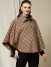 Maternity Woollen Poncho- Brown