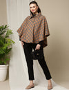 Maternity Woollen Poncho- Brown