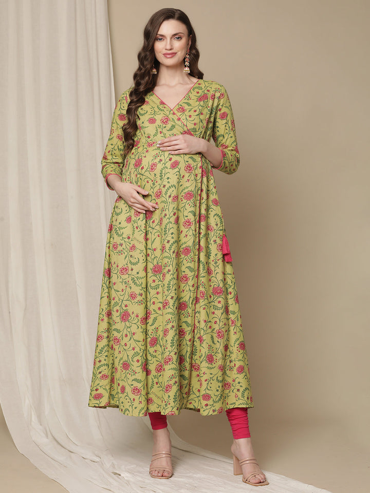 2pc. Maternity Cotton Kurta Churidar Set