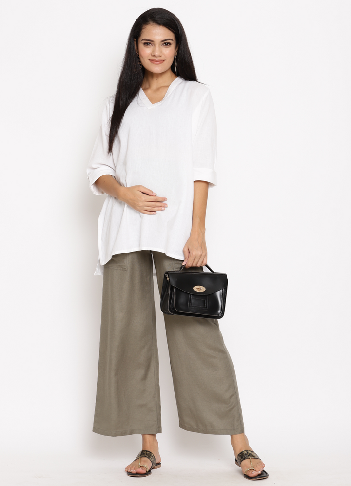 Maternity Linen Palazzo Pants