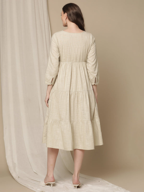 Maternity Cotton Tiered Dress