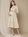 Maternity Cotton Tiered Dress