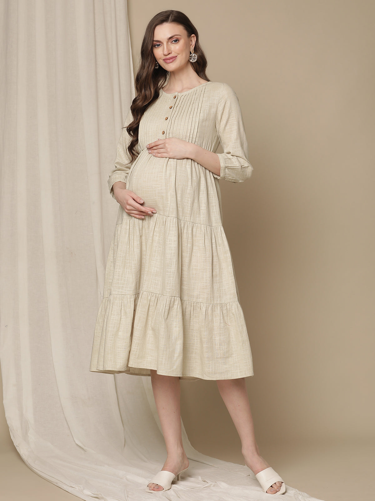 Buy Maternity Cotton Tiered Dress