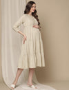 Maternity Cotton Tiered Dress