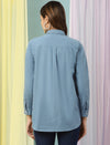 Maternity Jeans Shirt- Ice Blue