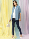 Maternity Jeans Shirt- Ice Blue