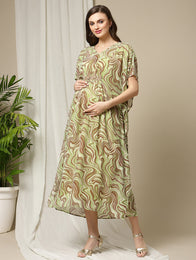 Geomentric Pattern Maternity Kaftan