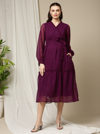 Purple Maternity Dress