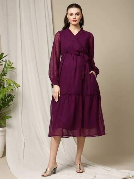 dark purple maternity dress Vedolay Summer Maternity Dress Womens Long Short Sleeve V-Neck Maternity Summer Flowy Gown Maxi Dress,C-Purple S